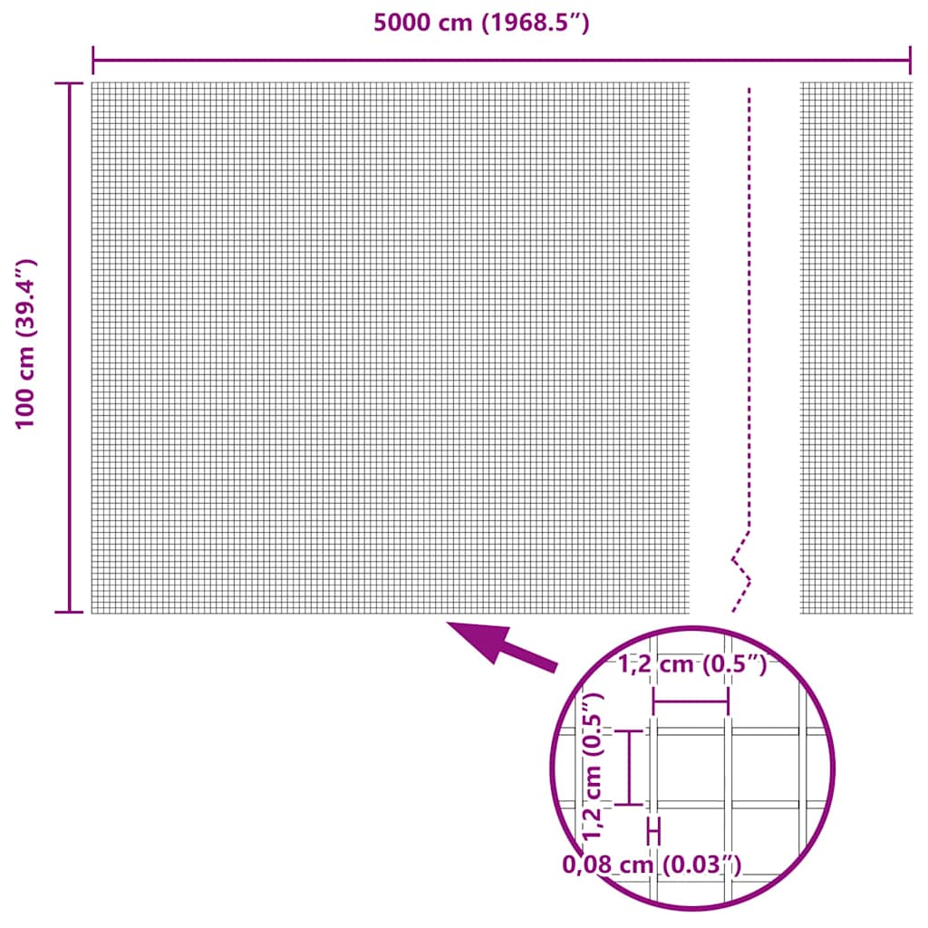 Geschweißter Drahtzaun Grau 1 x 50 m Stahl
