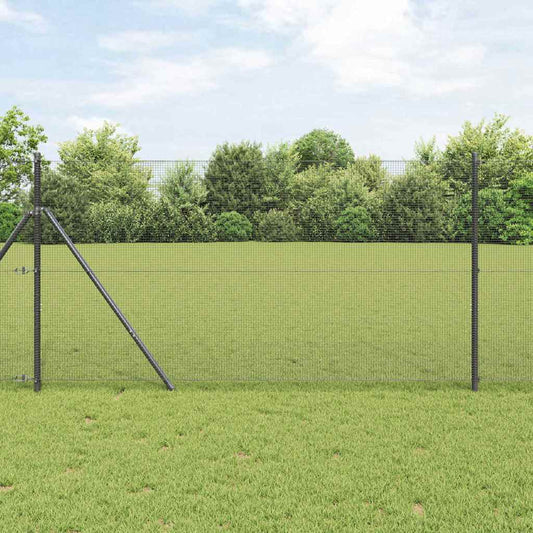 Geschweißter Drahtzaun Grau 1.4 x 50 m Stahl