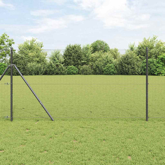 Geschweißter Drahtzaun Grau 1.4 x 50 m Stahl