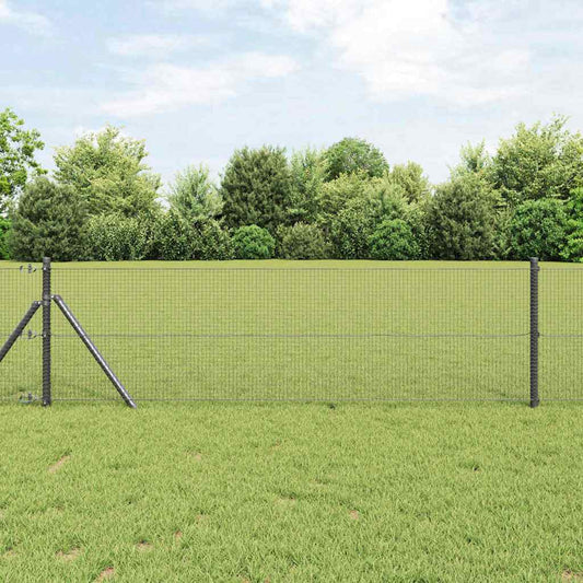 Geschweißter Drahtzaun Grau 0,6 x 100 m Stahl