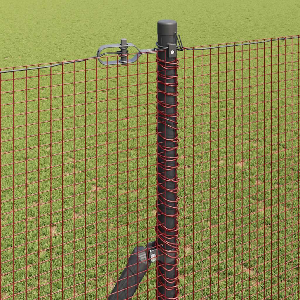 Geschweißter Drahtzaun Rot 1,5 x 10 m Stahl