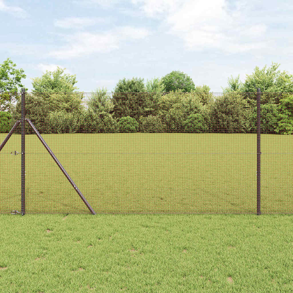 Geschweißter Drahtzaun Rot 1.5 x 25 m Stahl