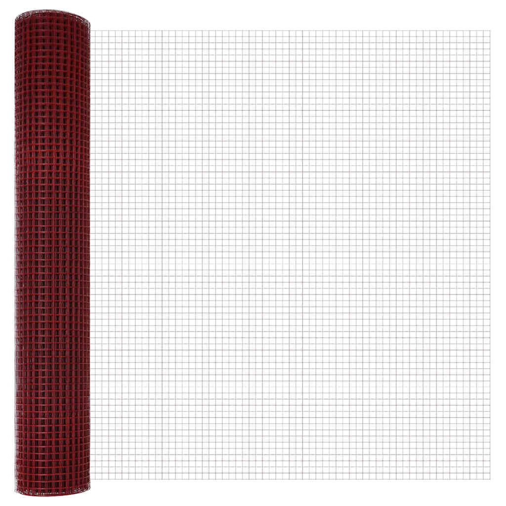 Geschweißter Drahtzaun Rot 1.5 x 25 m Stahl