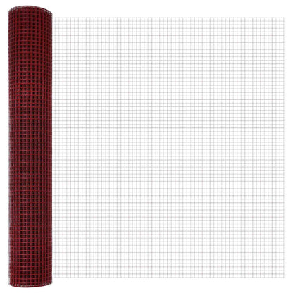 Geschweißter Drahtzaun Rot 1.5 x 25 m Stahl