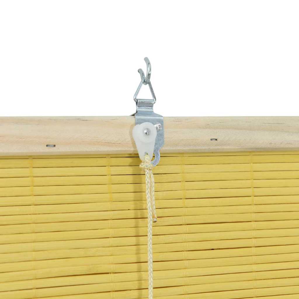 Fensterjalousien und -schattierungen mit Vorhängen Gelb Bambus