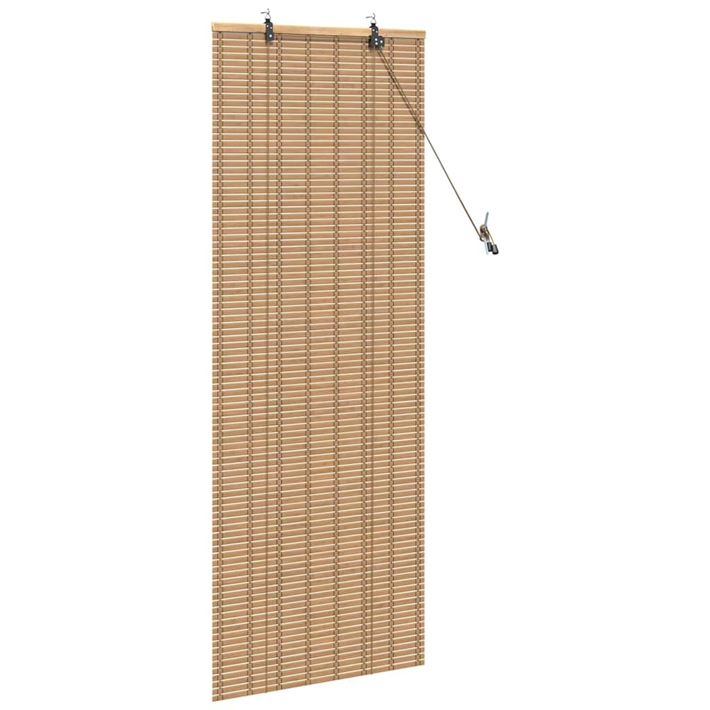 Rollo mit Vorhängen Hellbraun 60 x 160 cm Bambus