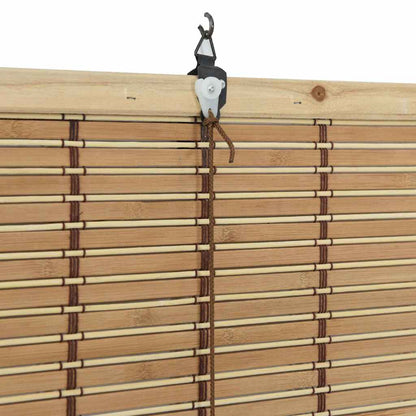 Rollo mit Vorhängen Hellbraun 60 x 220 cm Bambus