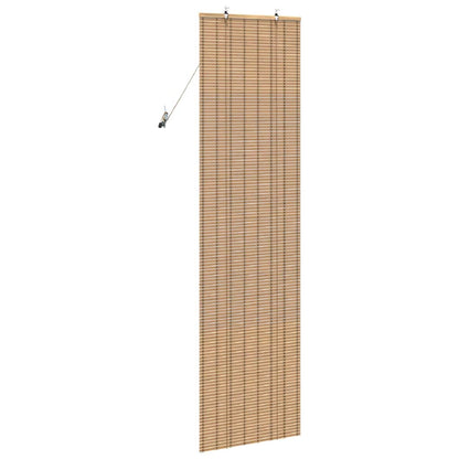 Rollo mit Vorhängen Hellbraun 60 x 220 cm Bambus