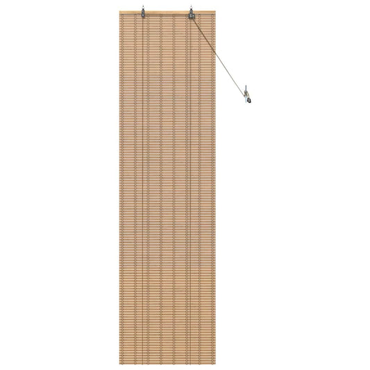 Rollo mit Vorhängen Hellbraun 60 x 220 cm Bambus