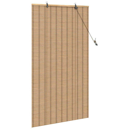 Rollo mit Vorhängen Hellbraun 80 x 160 cm Bambus