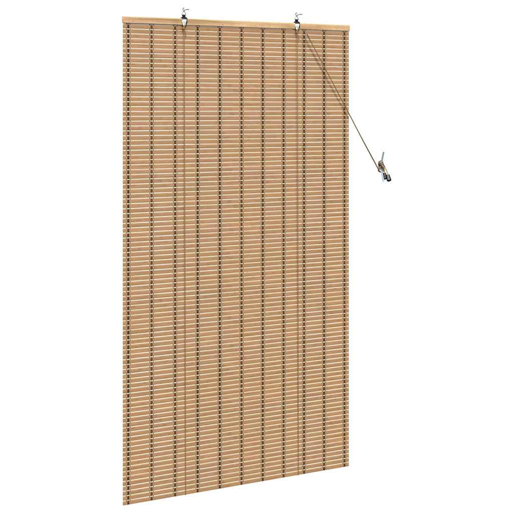Rollo mit Vorhängen Hellbraun 80 x 160 cm Bambus