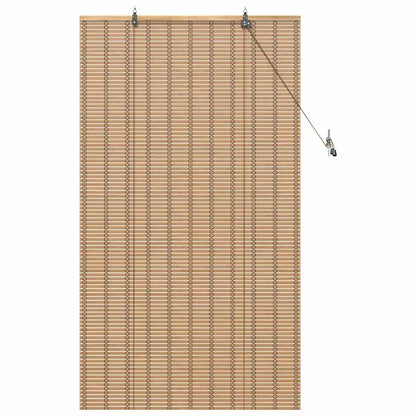 Rollo mit Vorhängen Hellbraun 90 x 160 cm Bambus