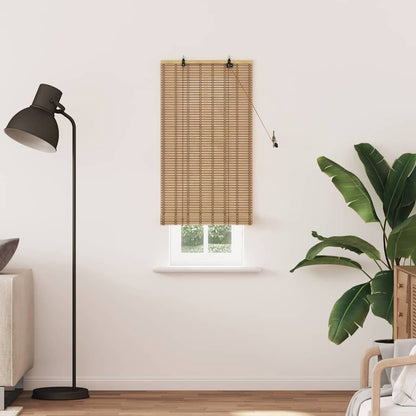 Rollo mit Vorhängen Hellbraun 90 x 220 cm Bambus
