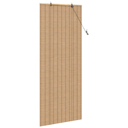 Rollo mit Vorhängen Hellbraun 90 x 220 cm Bambus