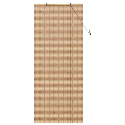 Rollo mit Vorhängen Hellbraun 90 x 220 cm Bambus
