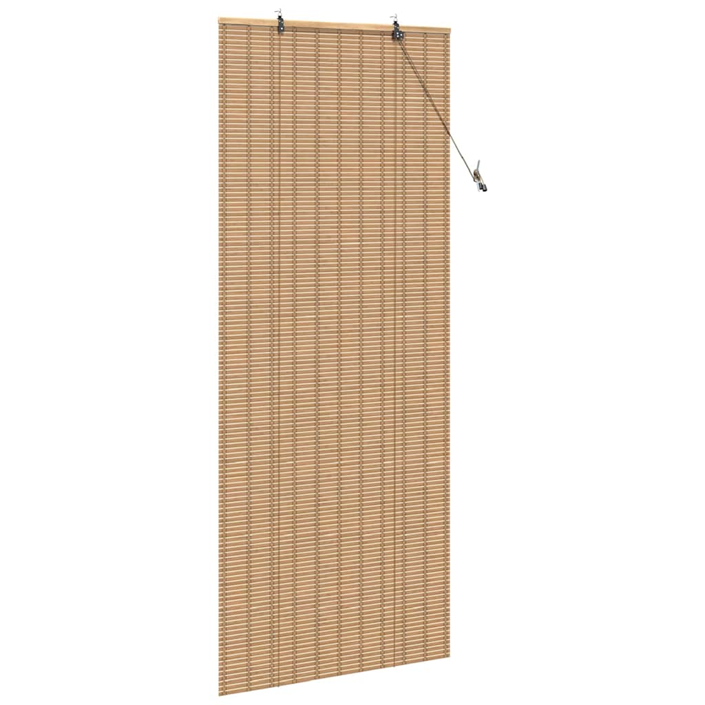 Rollo mit Vorhängen Hellbraun 100 x 220 cm Bambus