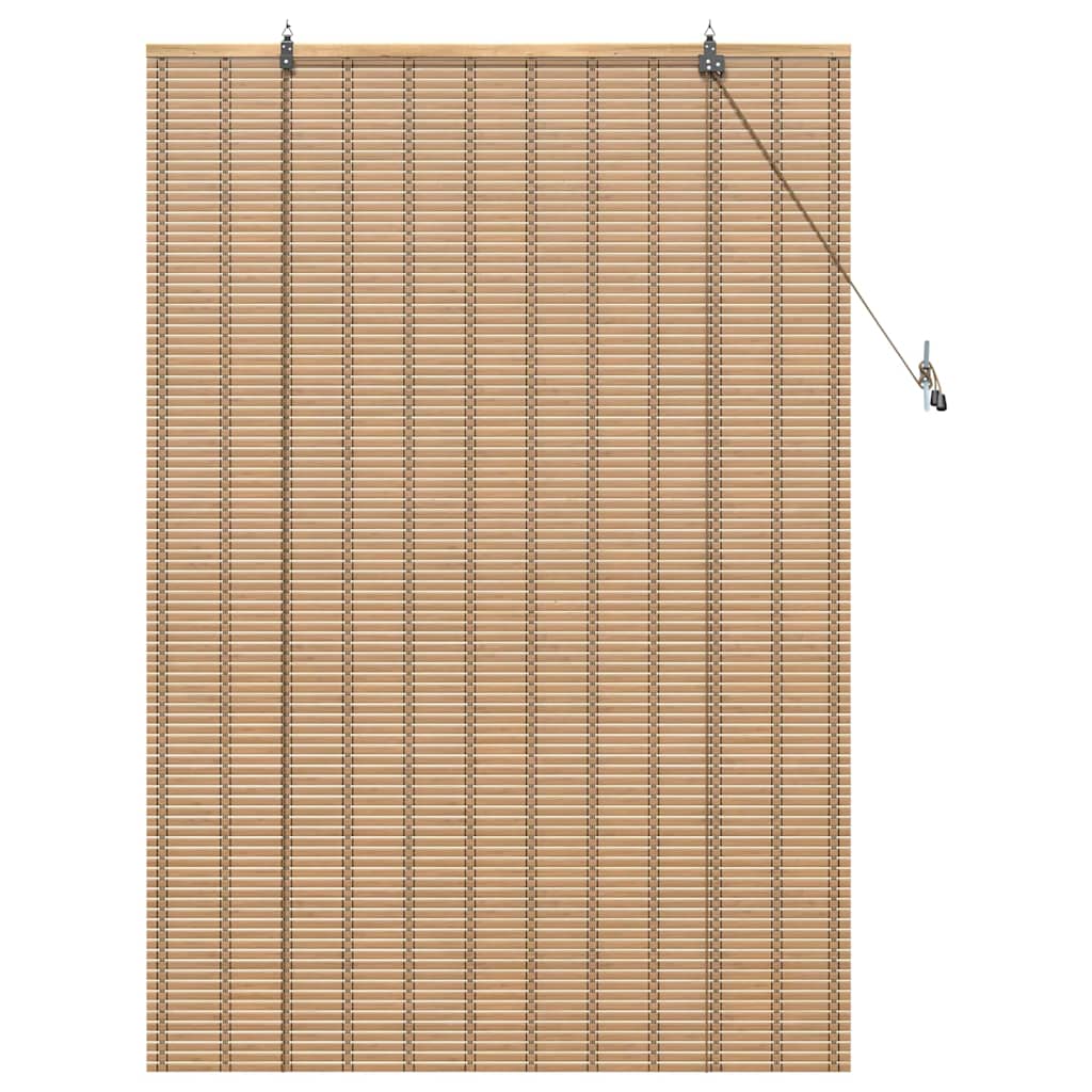 Rollo mit Vorhängen Hellbraun 110 x 160 cm Bambus