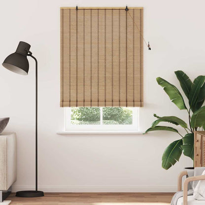 Rollo mit Vorhängen Hellbraun 110 x 220 cm Bambus