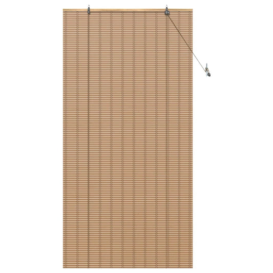Rollo mit Vorhängen Hellbraun 110 x 220 cm Bambus