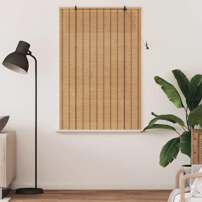 Rollo mit Vorhängen Hellbraun 120 x 160 cm Bambus
