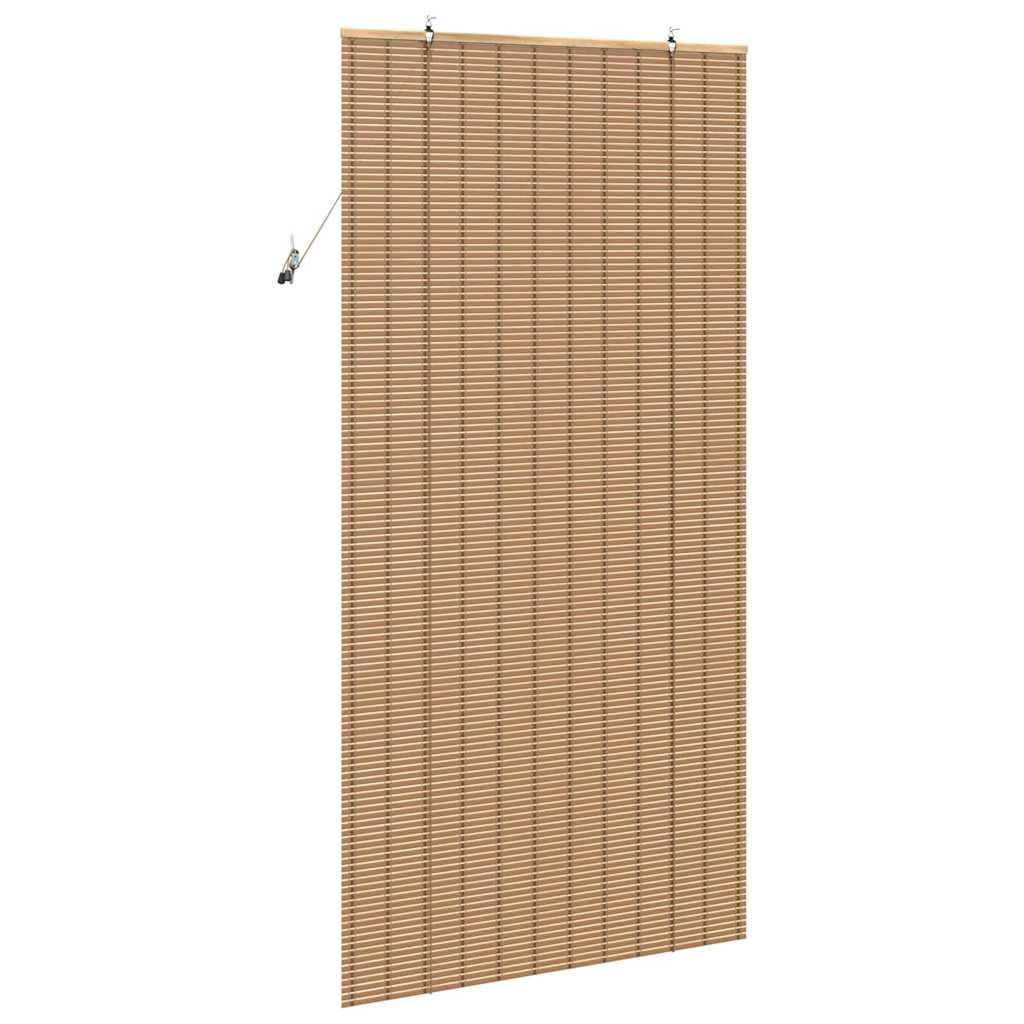 Rollo mit Vorhängen Hellbraun 120 x 220 cm Bambus