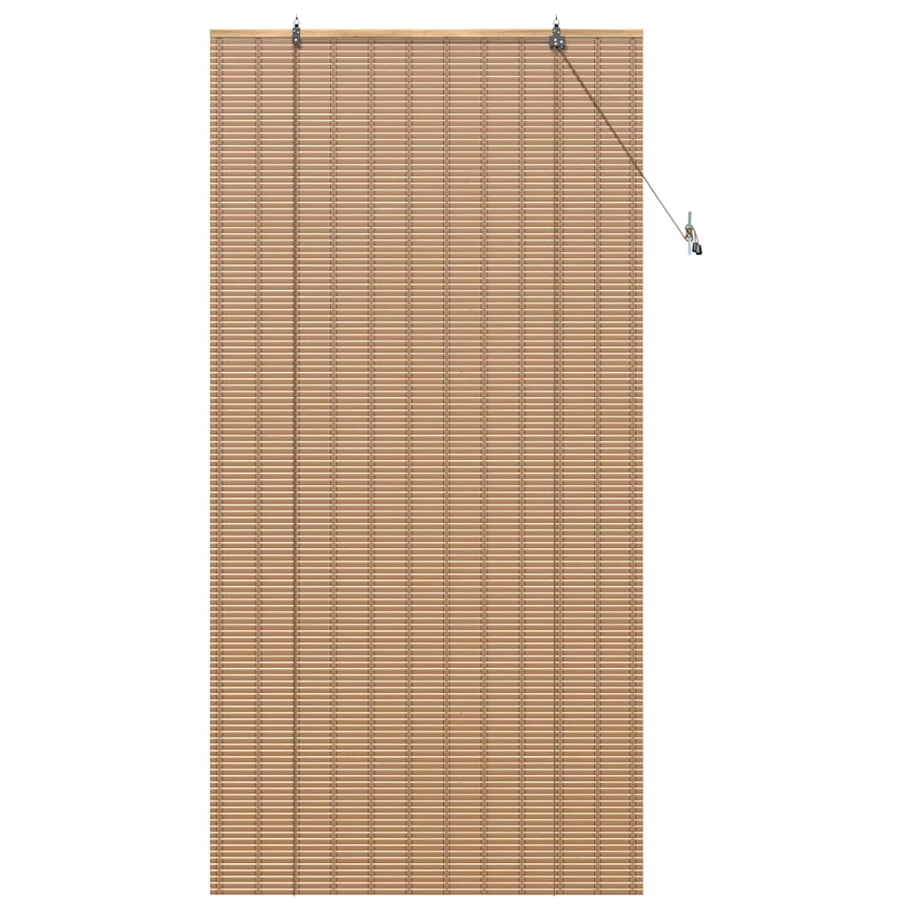 Rollo mit Vorhängen Hellbraun 120 x 220 cm Bambus
