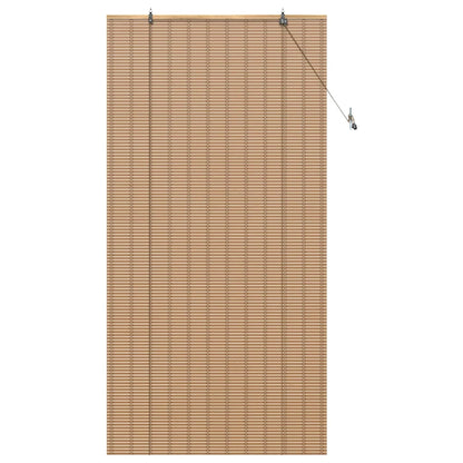 Rollo mit Vorhängen Hellbraun 120 x 220 cm Bambus