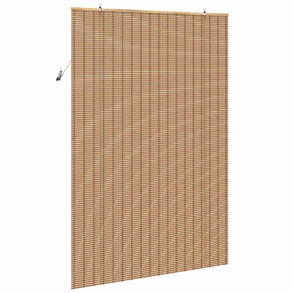 Rollo mit Vorhängen Hellbraun 150 x 220 cm Bambus