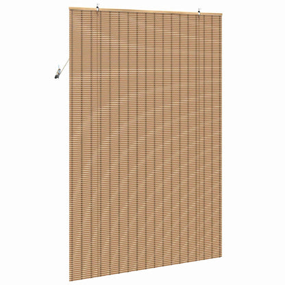 Rollo mit Vorhängen Hellbraun 150 x 220 cm Bambus
