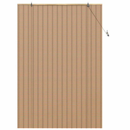 Rollo mit Vorhängen Hellbraun 150 x 220 cm Bambus