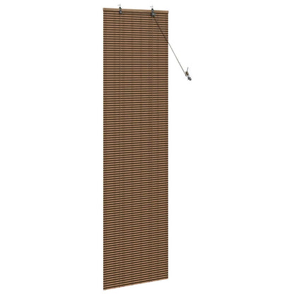 Fensterjalousie mit Vorhängen Braun 60 x 220 cm Bambus