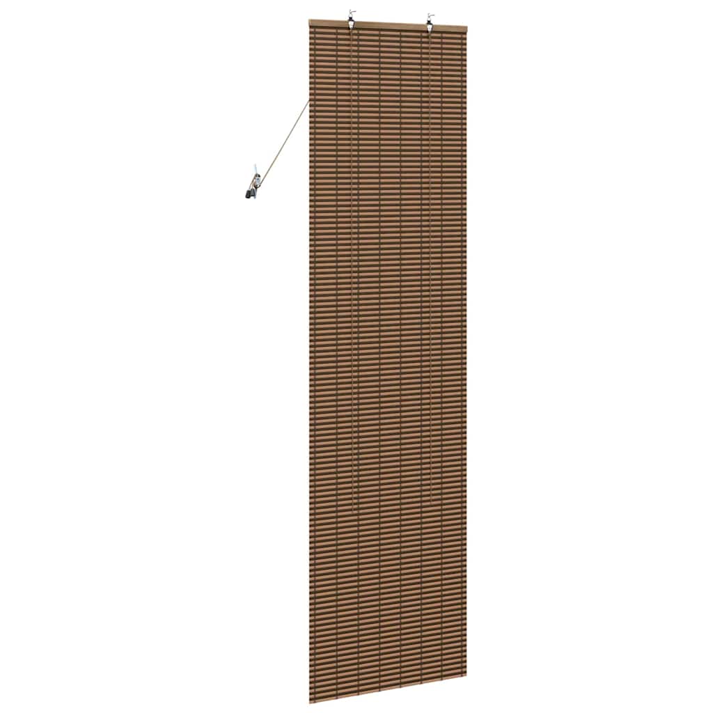 Fensterjalousie mit Vorhängen Braun 60 x 220 cm Bambus