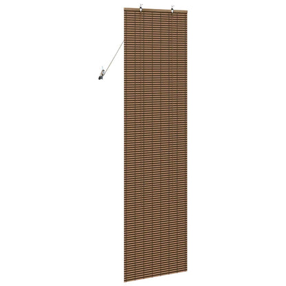 Fensterjalousie mit Vorhängen Braun 60 x 220 cm Bambus