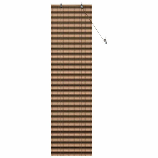 Fensterjalousie mit Vorhängen Braun 60 x 220 cm Bambus