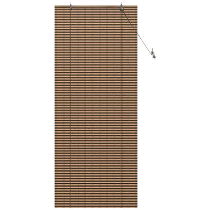 Fensterjalousie mit Vorhängen Braun 80 x 220 cm Bambus