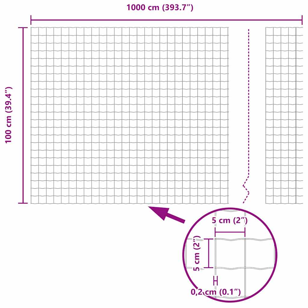 Eurozaun Grün 1 x 10 m PVC-beschichtetes Eisen