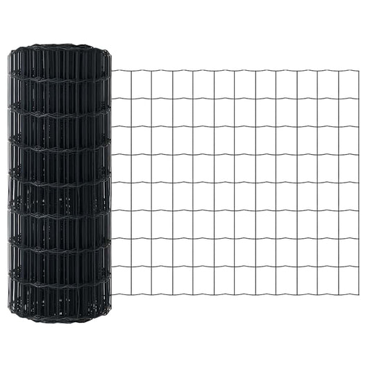 Eurozaun Grau 0,6 x 10 m PVC-beschichtetes Eisen