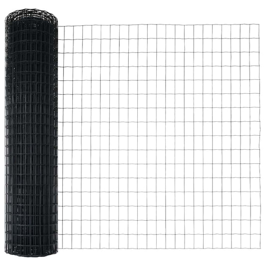 Eurozaun Grau 1 x 25 m PVC-beschichtetes Eisen