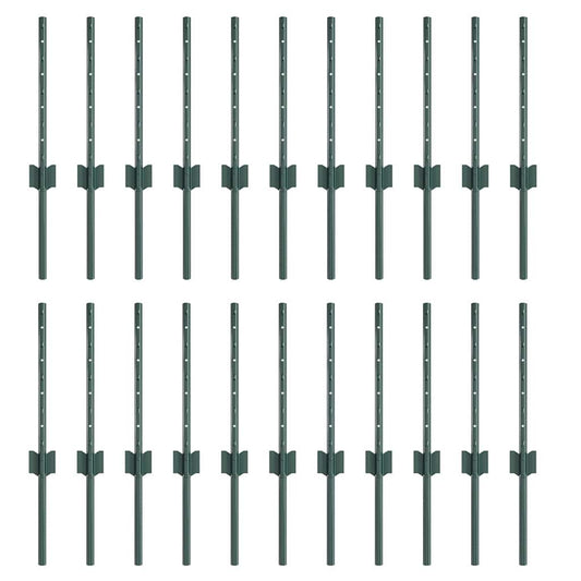 Zaunpfosten Manuell 22 pcs Grün Stahl