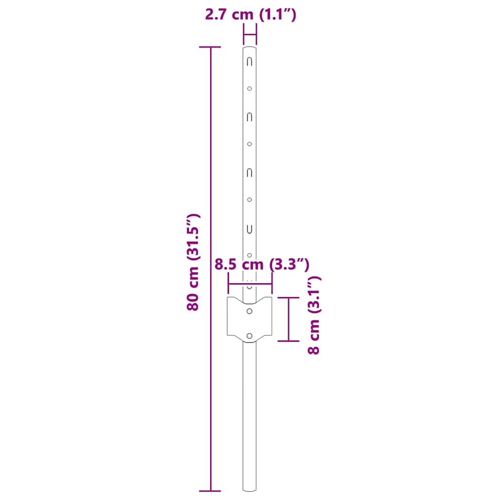 Zaunpfosten Manuell 22 pcs Grün Stahl