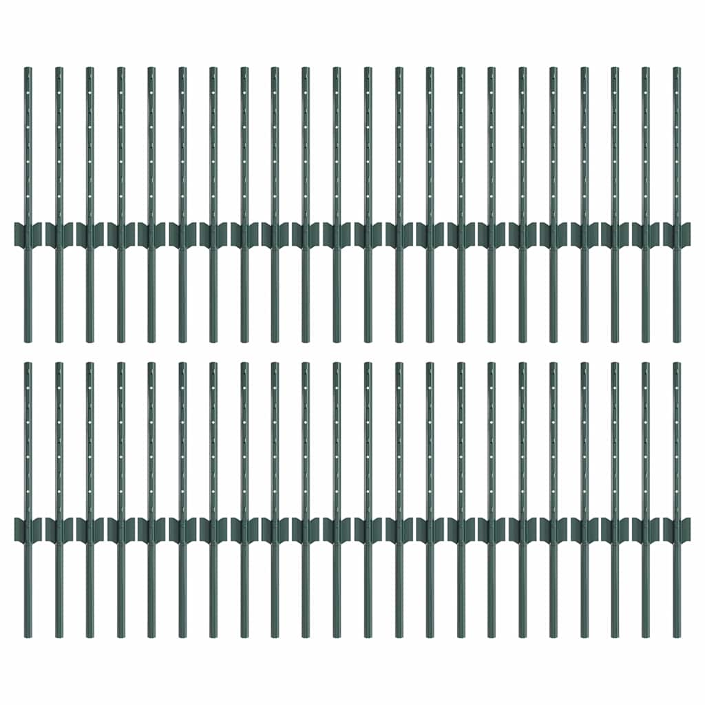 Grün Zaunpfosten 44 pcs Grün Stahl