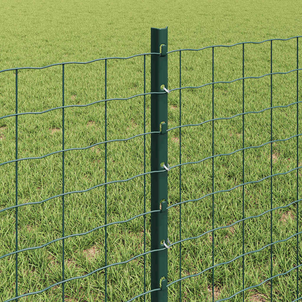 Zaunpfosten 22 pcs Grün 100 cm Stahl