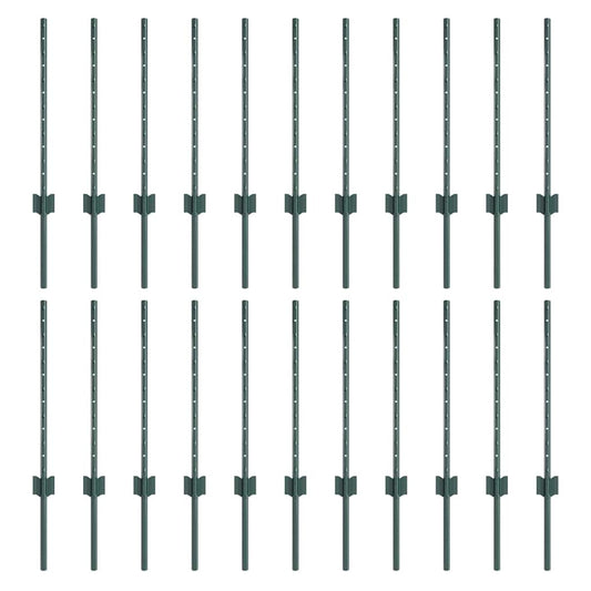 Zaunpfosten Silber 22 pcs Grün Stahl