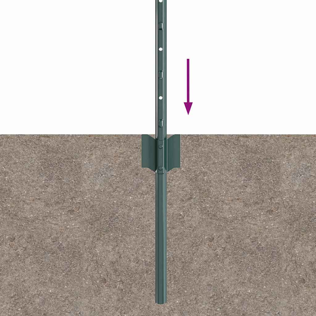 Zaunpfosten Silber 22 pcs Grün Stahl