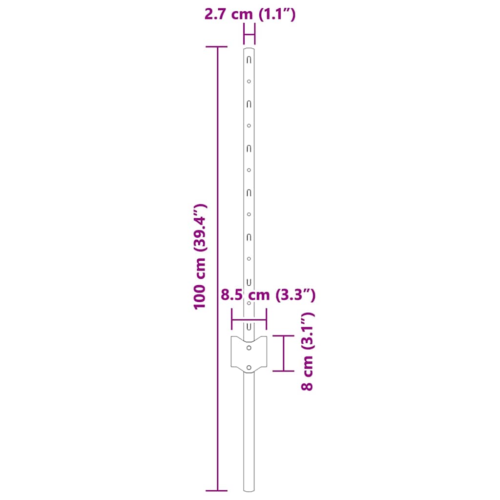 Grün Zaunpfosten 44 pcs Grün Metall