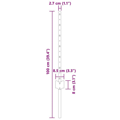 Grün Zaunpfosten 44 pcs Grün Metall