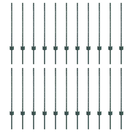 Zaunpfosten Silber 22 pcs Grün Metall