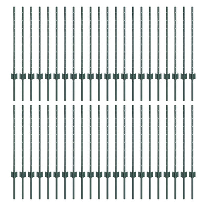 Zaunpfosten Silber 44 pcs Grün Stahl