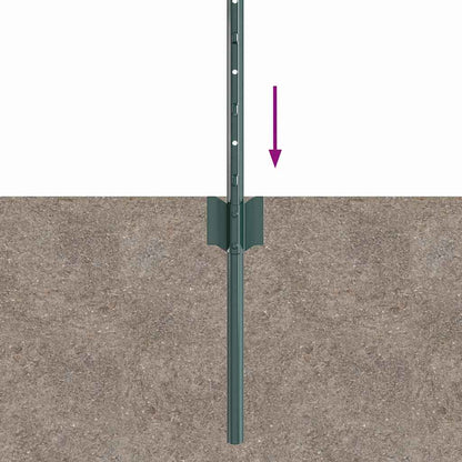 Zaunpfosten Silber 44 pcs Grün Stahl