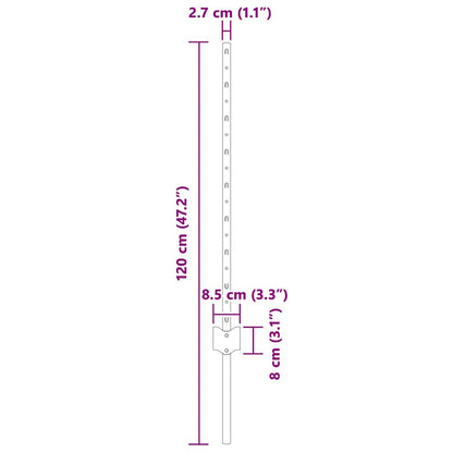 Zaunpfosten Silber 44 pcs Grün Stahl